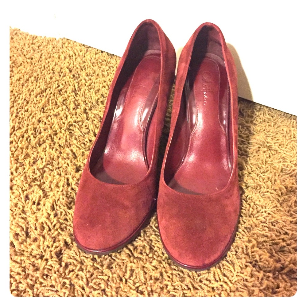 Cole Haan Women's Red Suede Wedge Pumps